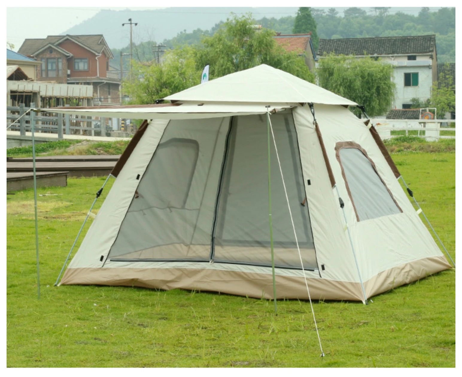 Cheap Goat Tents Ango Pop Up Tent Automatic Tent Outdoor Portable Folding 3 Person Family Tent for Camping Park Picnic   